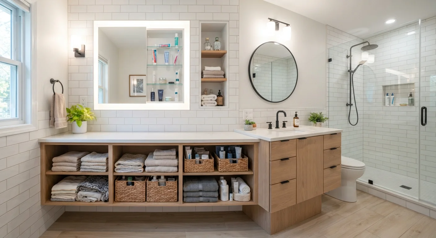 Efficient Storage in Bathroom Remodeling Services guide illustration